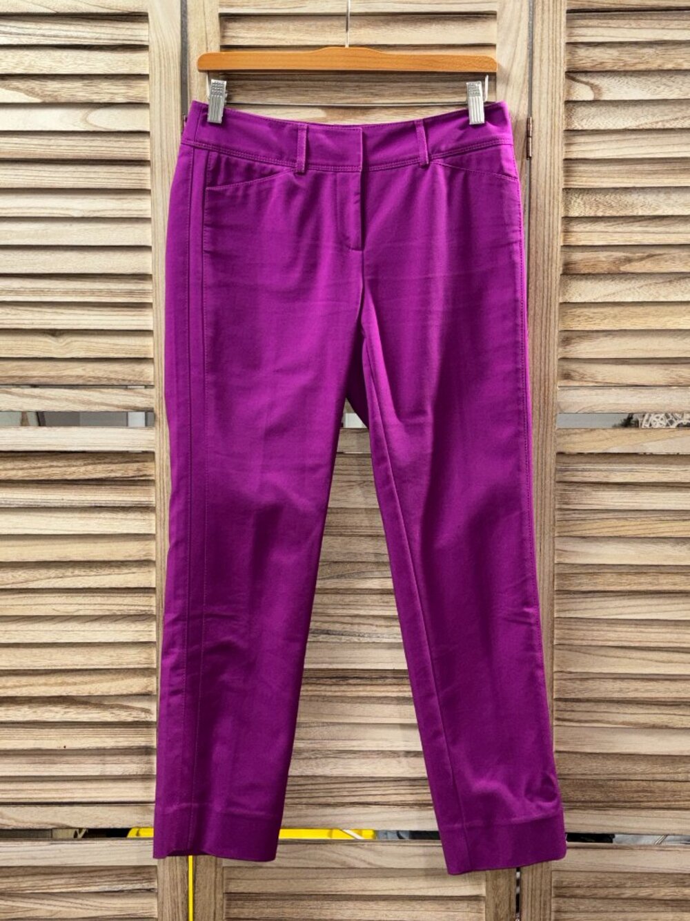 White House Black Market Magenta Pink Slim Ankle Pants Trousers Size 0R